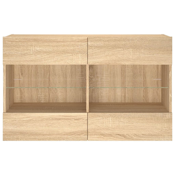 Comodă TV de perete cu LED, stejar sonoma, 98,5x30x60,5 cm - WALTI WALTI