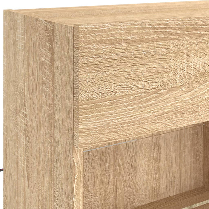 Comodă TV de perete cu LED, stejar sonoma, 98,5x30x60,5 cm - WALTI WALTI