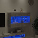 Comodă TV de perete cu lumini LED, gri beton, 98,5x30x60,5 cm - WALTI WALTI