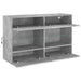 Comodă TV de perete cu lumini LED, gri beton, 98,5x30x60,5 cm - WALTI WALTI
