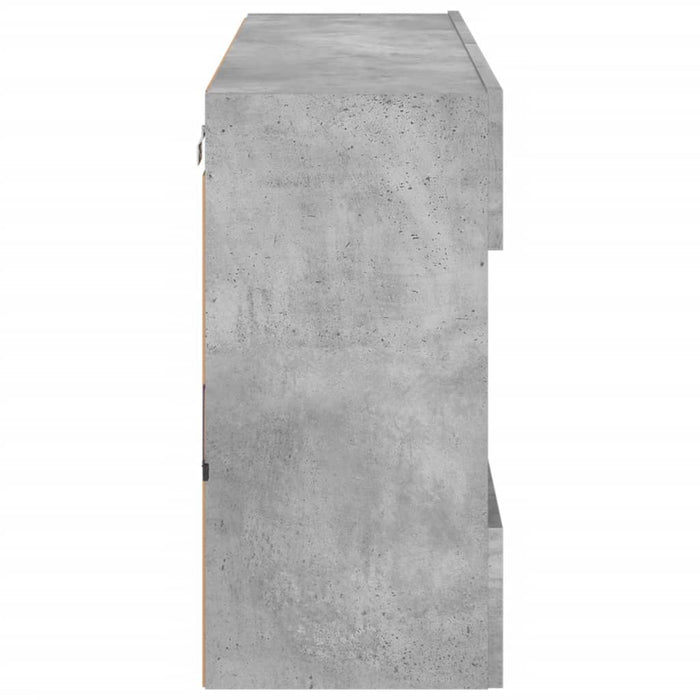 Comodă TV de perete cu lumini LED, gri beton, 98,5x30x60,5 cm - WALTI WALTI