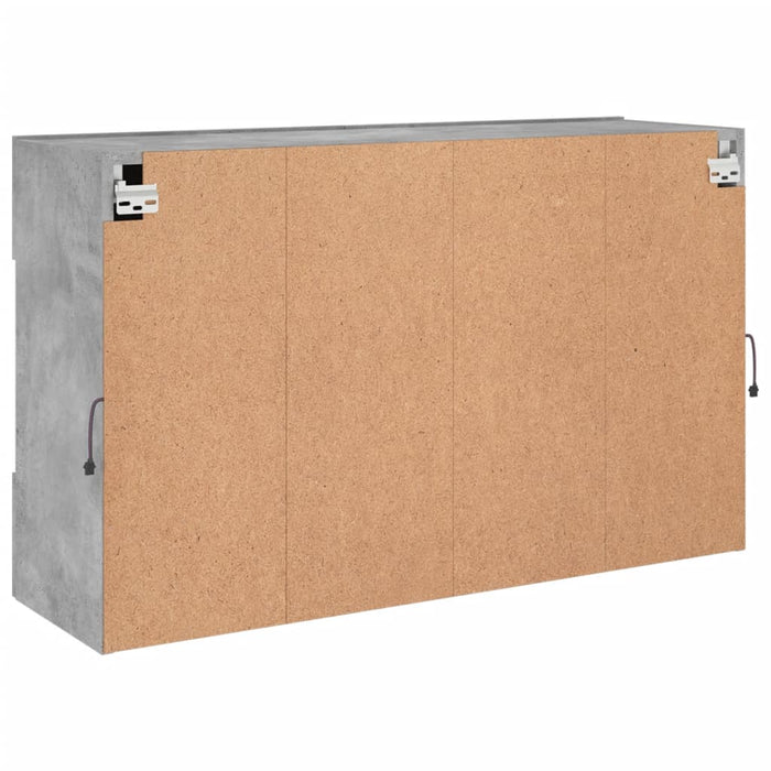 Comodă TV de perete cu lumini LED, gri beton, 98,5x30x60,5 cm - WALTI WALTI