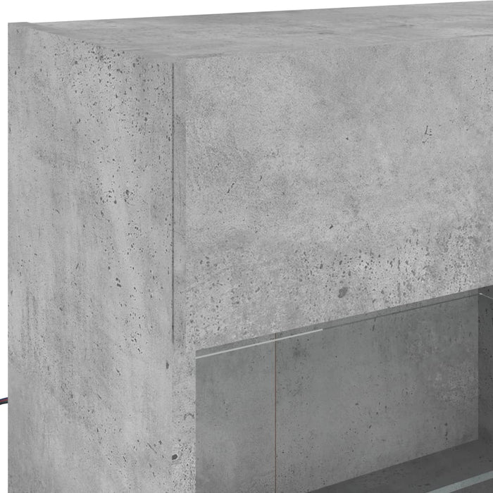 Comodă TV de perete cu lumini LED, gri beton, 98,5x30x60,5 cm - WALTI WALTI