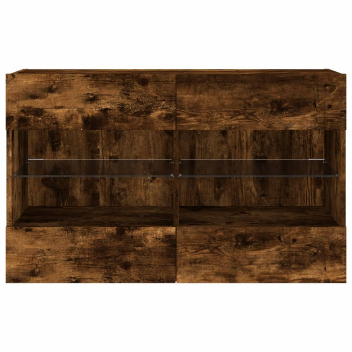Comodă TV de perete cu LED, stejar fumuriu, 98,5x30x60,5 cm - WALTI WALTI