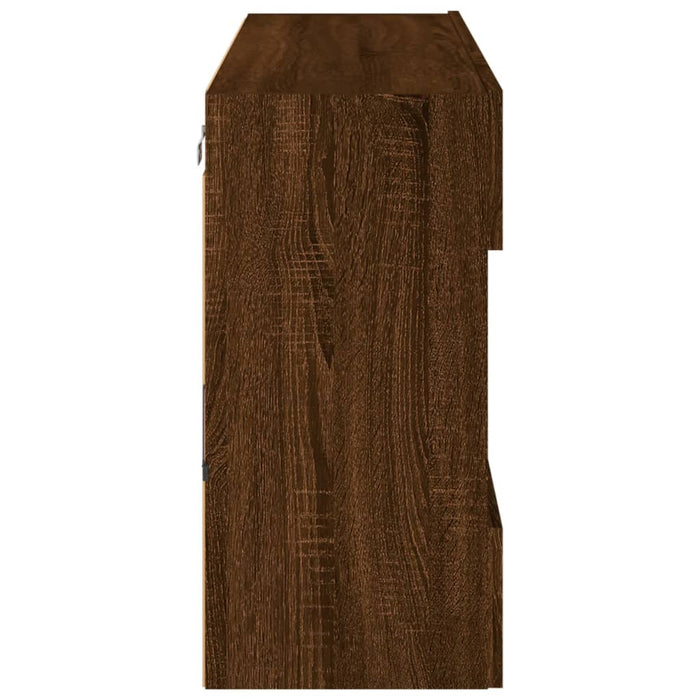 Comodă TV de perete cu lumini LED, stejar maro, 98,5x30x60,5 cm WALTI