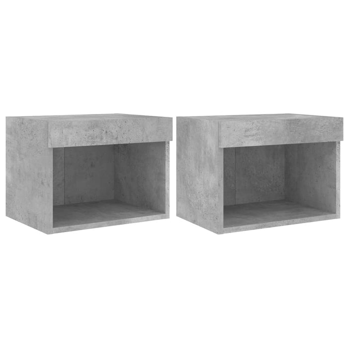 Noptiere cu lumini LED montate pe perete, 2 buc., gri beton - WALTI WALTI