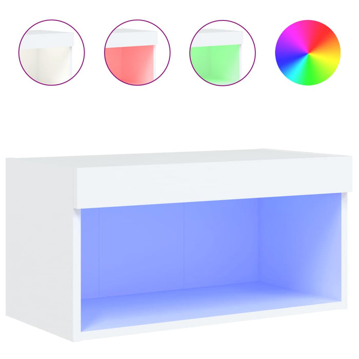 Comodă TV cu lumini LED, alb, 60x30x30 cm - WALTI WALTI