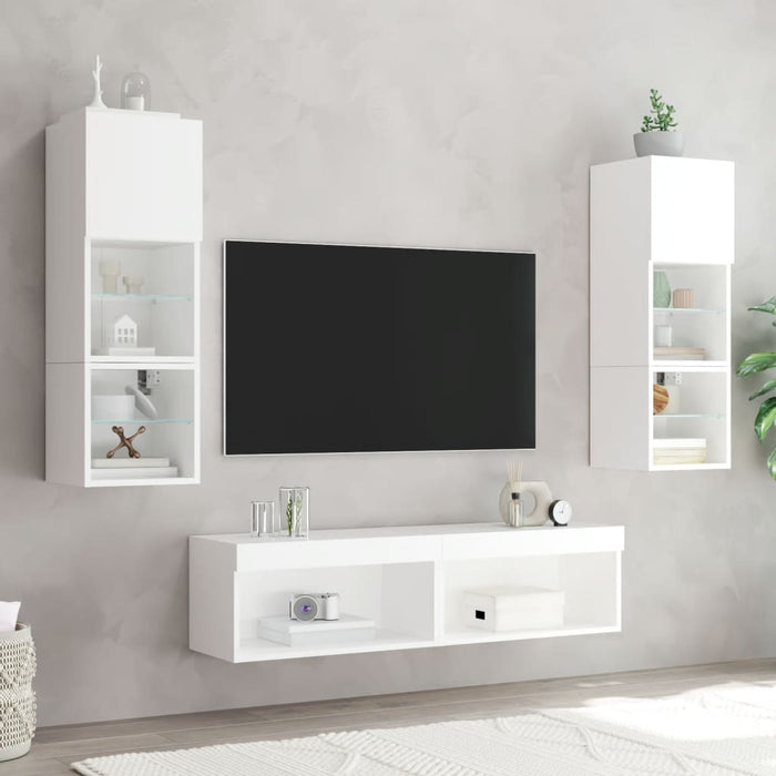 Comodă TV cu lumini LED, alb, 60x30x30 cm - WALTI WALTI