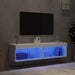 Comode TV cu lumini LED, 2 buc., alb, 60x30x30 cm - WALTI WALTI
