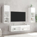 Comode TV cu lumini LED, 2 buc., alb, 60x30x30 cm - WALTI WALTI