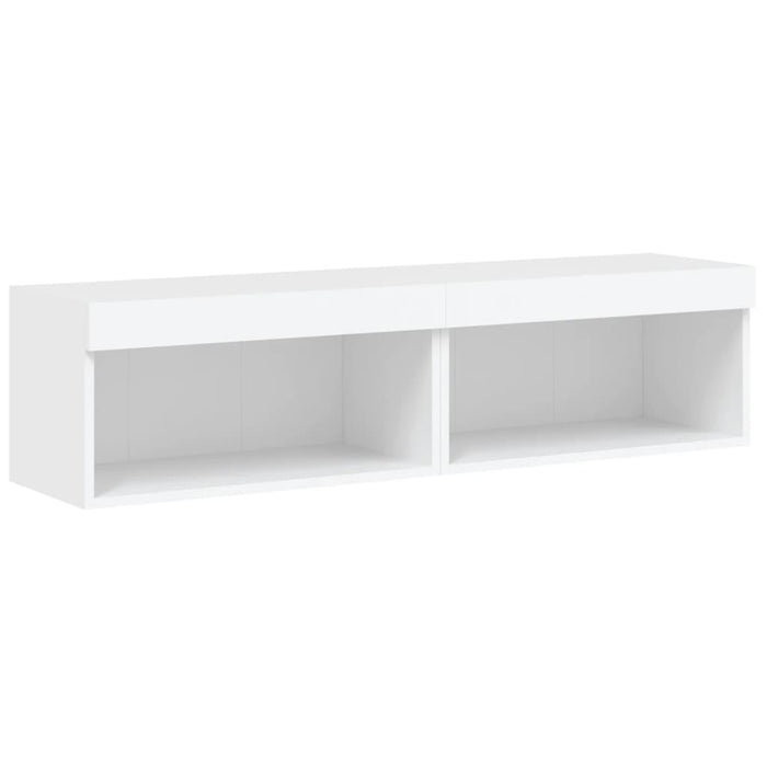 Comode TV cu lumini LED, 2 buc., alb, 60x30x30 cm - WALTI WALTI