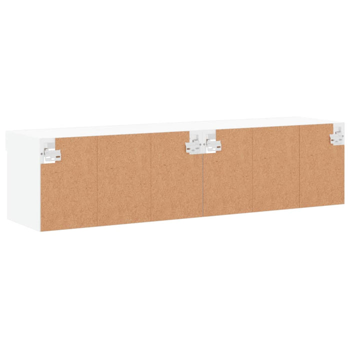 Comode TV cu lumini LED, 2 buc., alb, 60x30x30 cm - WALTI WALTI