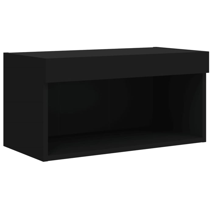 Comodă TV cu lumini LED, negru, 60x30x30 cm WALTI