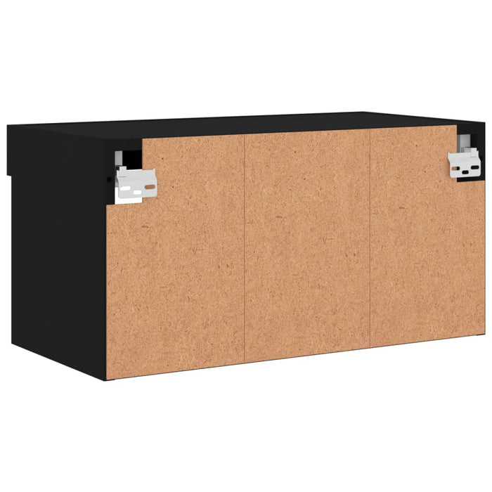 Comodă TV cu lumini LED, negru, 60x30x30 cm WALTI