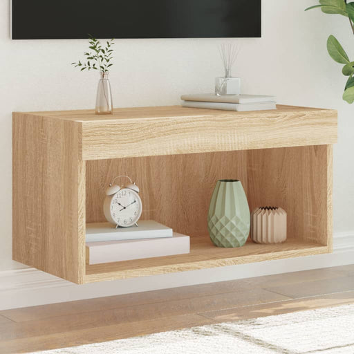 Comodă TV cu lumini LED, stejar sonoma, 60x30x30 cm - WALTI WALTI