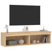 Comode TV cu lumini LED, 2 buc., stejar sonoma, 60x30x30 cm - WALTI WALTI