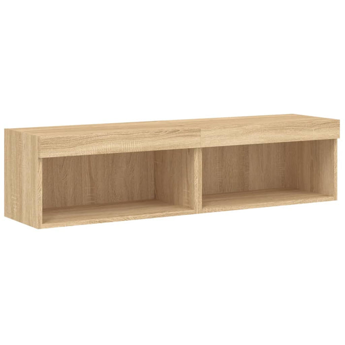 Comode TV cu lumini LED, 2 buc., stejar sonoma, 60x30x30 cm - WALTI WALTI