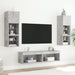Comodă TV cu lumini LED, gri beton, 60x30x30 cm - WALTI WALTI