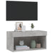 Comodă TV cu lumini LED, gri beton, 60x30x30 cm - WALTI WALTI
