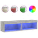 Comode TV cu lumini LED, 2 buc., gri beton, 60x30x30 cm - WALTI WALTI