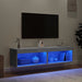 Comode TV cu lumini LED, 2 buc., gri beton, 60x30x30 cm - WALTI WALTI