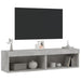Comode TV cu lumini LED, 2 buc., gri beton, 60x30x30 cm - WALTI WALTI
