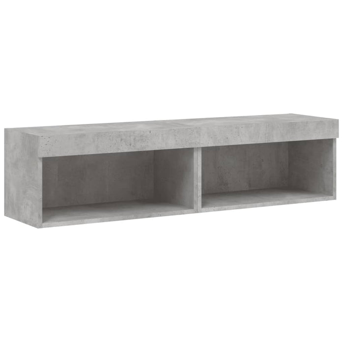 Comode TV cu lumini LED, 2 buc., gri beton, 60x30x30 cm - WALTI WALTI