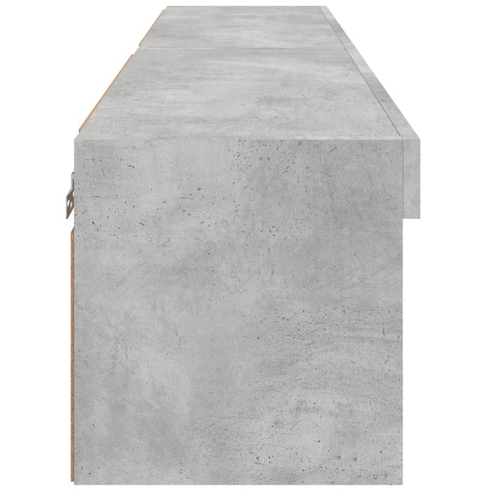 Comode TV cu lumini LED, 2 buc., gri beton, 60x30x30 cm - WALTI WALTI