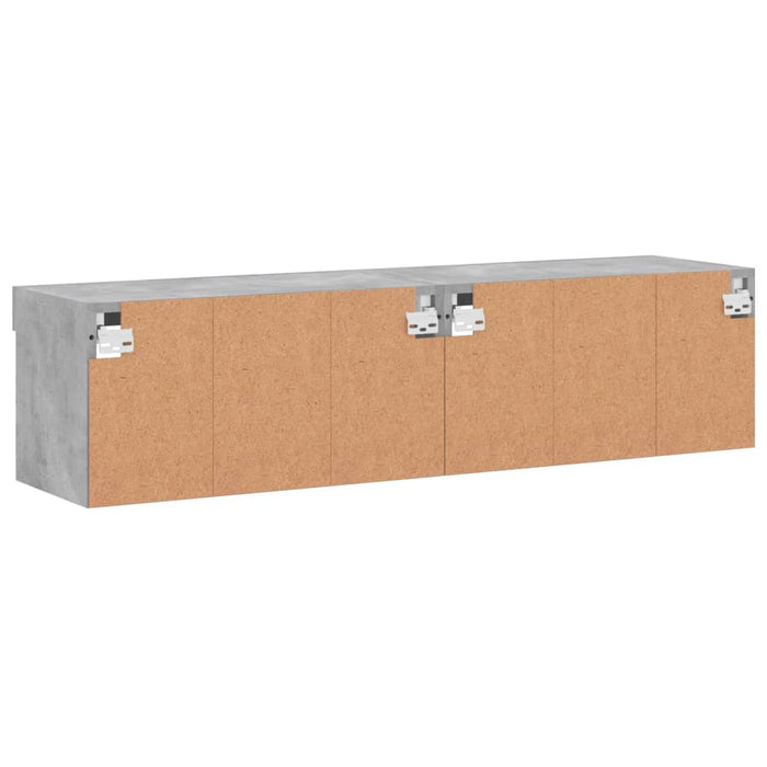 Comode TV cu lumini LED, 2 buc., gri beton, 60x30x30 cm - WALTI WALTI