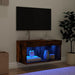 Comodă TV cu lumini LED, stejar fumuriu, 60x30x30 cm - WALTI WALTI