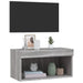 Comodă TV cu lumini LED, gri sonoma, 60x30x30 cm - WALTI WALTI