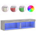 Comode TV cu lumini LED, 2 buc., gri sonoma, 60x30x30 cm - WALTI WALTI