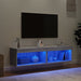Comode TV cu lumini LED, 2 buc., gri sonoma, 60x30x30 cm - WALTI WALTI