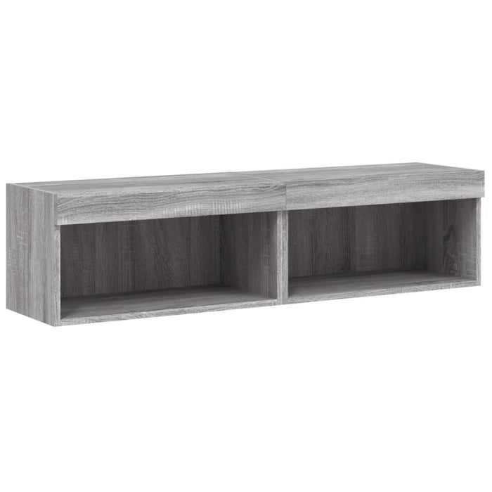 Comode TV cu lumini LED, 2 buc., gri sonoma, 60x30x30 cm - WALTI WALTI
