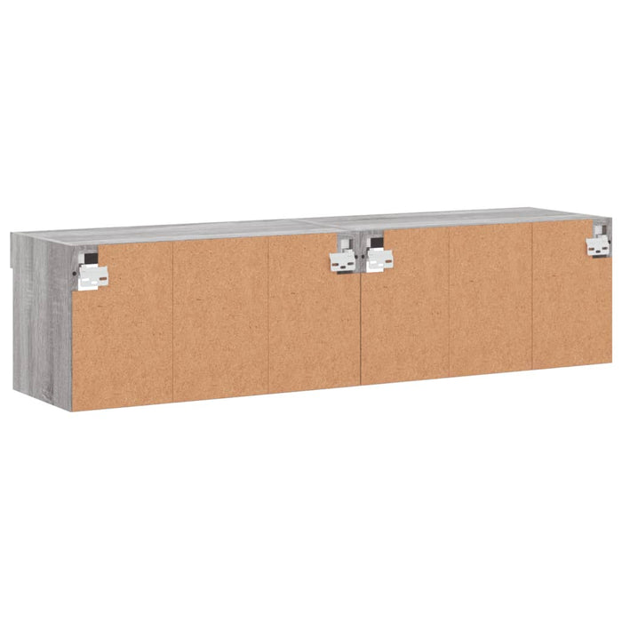 Comode TV cu lumini LED, 2 buc., gri sonoma, 60x30x30 cm - WALTI WALTI