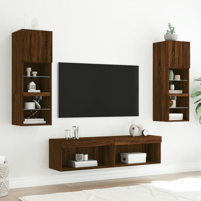 Comodă TV cu lumini LED, stejar maro, 60x30x30 cm - WALTI WALTI