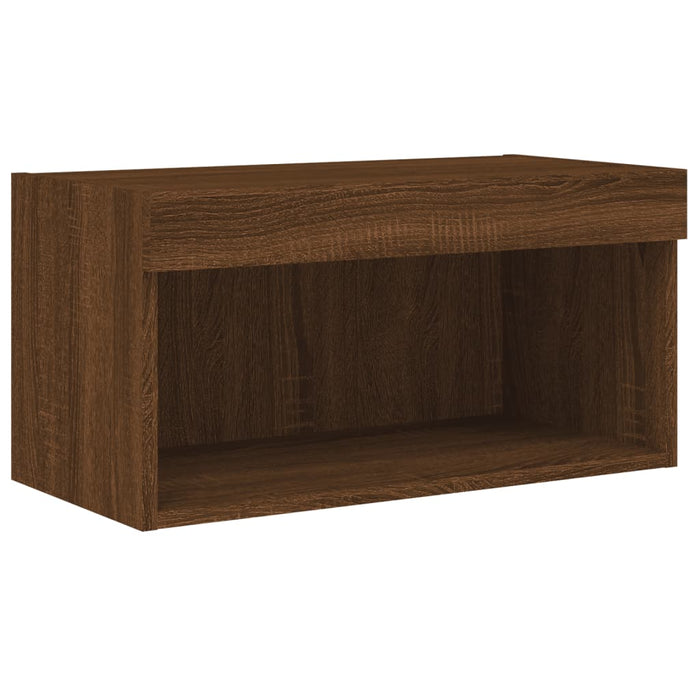 Comodă TV cu lumini LED, stejar maro, 60x30x30 cm - WALTI WALTI