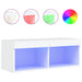 Comodă TV cu lumini LED, alb, 80x30x30 cm - WALTI WALTI
