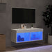 Comodă TV cu lumini LED, alb, 80x30x30 cm - WALTI WALTI