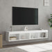 Comode TV cu lumini LED, 2 buc., alb, 60x30x30 cm - WALTI WALTI
