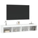 Comode TV cu lumini LED, 2 buc., alb, 60x30x30 cm - WALTI WALTI