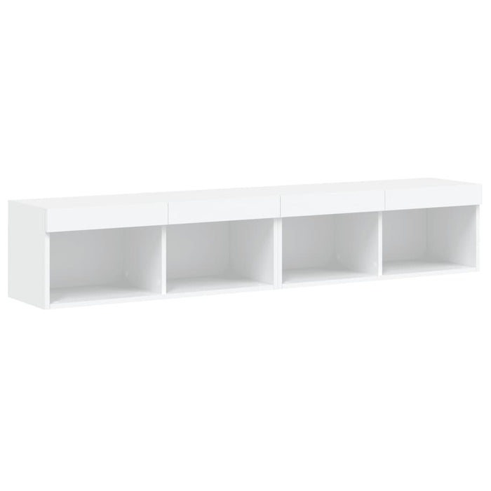 Comode TV cu lumini LED, 2 buc., alb, 60x30x30 cm - WALTI WALTI