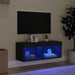 Comodă TV cu lumini LED, negru, 80x30x30 cm - WALTI WALTI