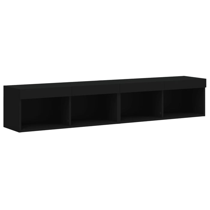 Comode TV cu lumini LED, 2 buc., negru, 60x30x30 cm WALTI