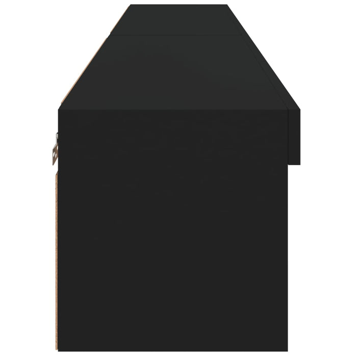 Comode TV cu lumini LED, 2 buc., negru, 60x30x30 cm WALTI