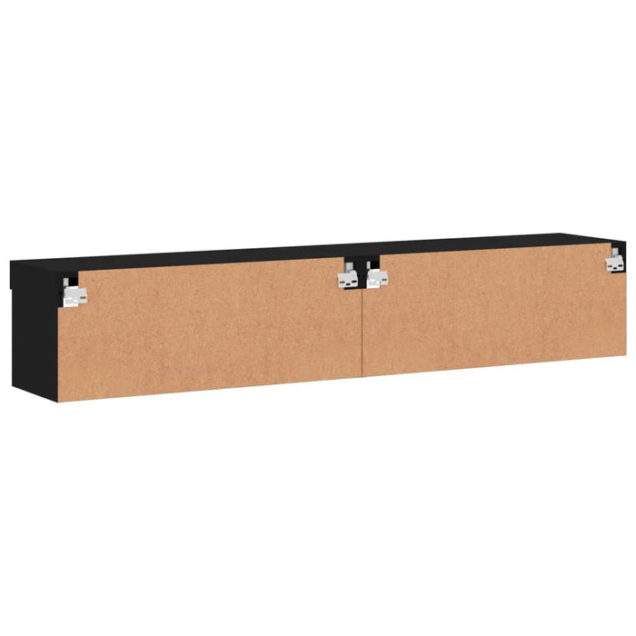 Comode TV cu lumini LED, 2 buc., negru, 60x30x30 cm WALTI