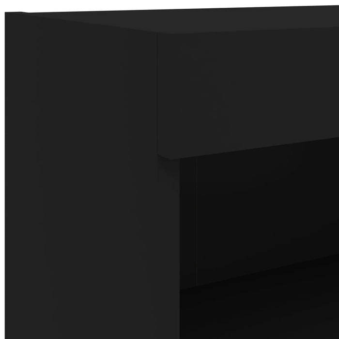 Comode TV cu lumini LED, 2 buc., negru, 60x30x30 cm WALTI