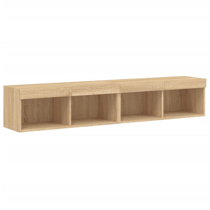 Comode TV cu lumini LED, 2 buc., stejar sonoma, 80x30x30 cm - WALTI WALTI