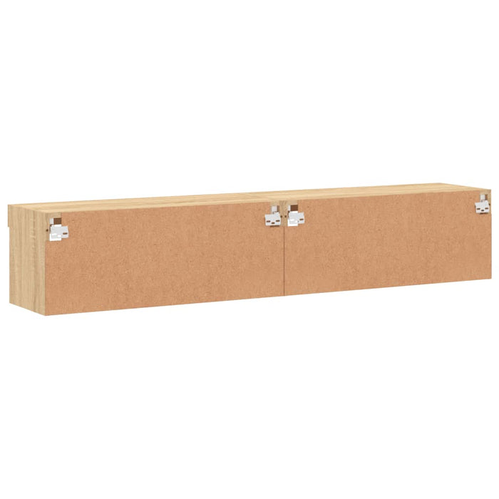 Comode TV cu lumini LED, 2 buc., stejar sonoma, 80x30x30 cm - WALTI WALTI