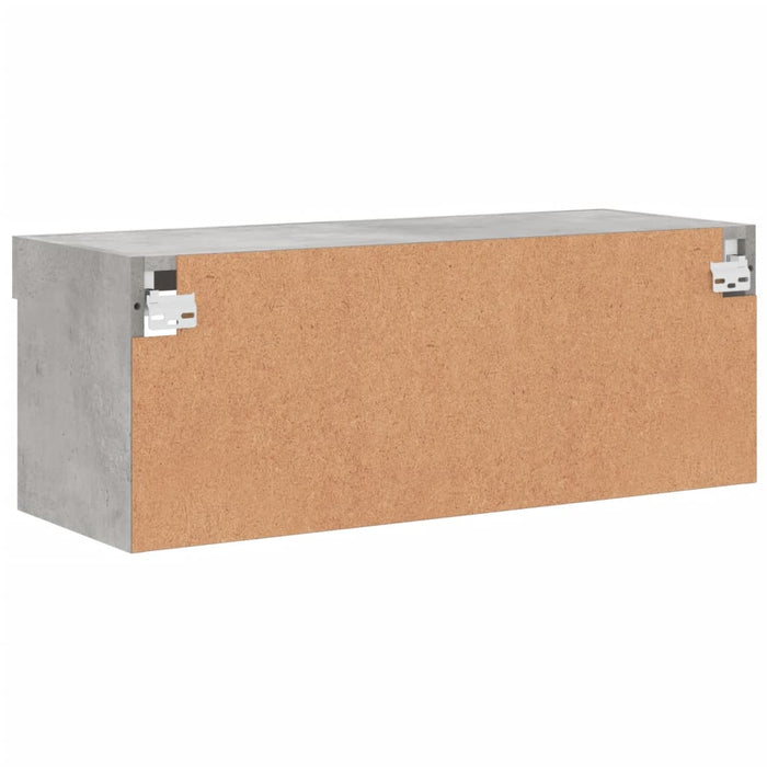 Comodă TV cu lumini LED, gri beton, 80x30x30 cm - WALTI WALTI
